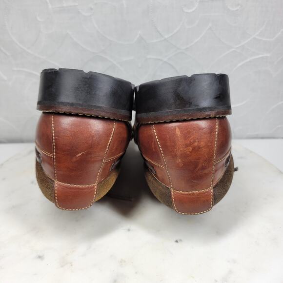 Cole Haan Shoe G Leather Loafers Mens 9.5 Brown Black Vibram Sole Deck Shoes - Picture 16 of 16